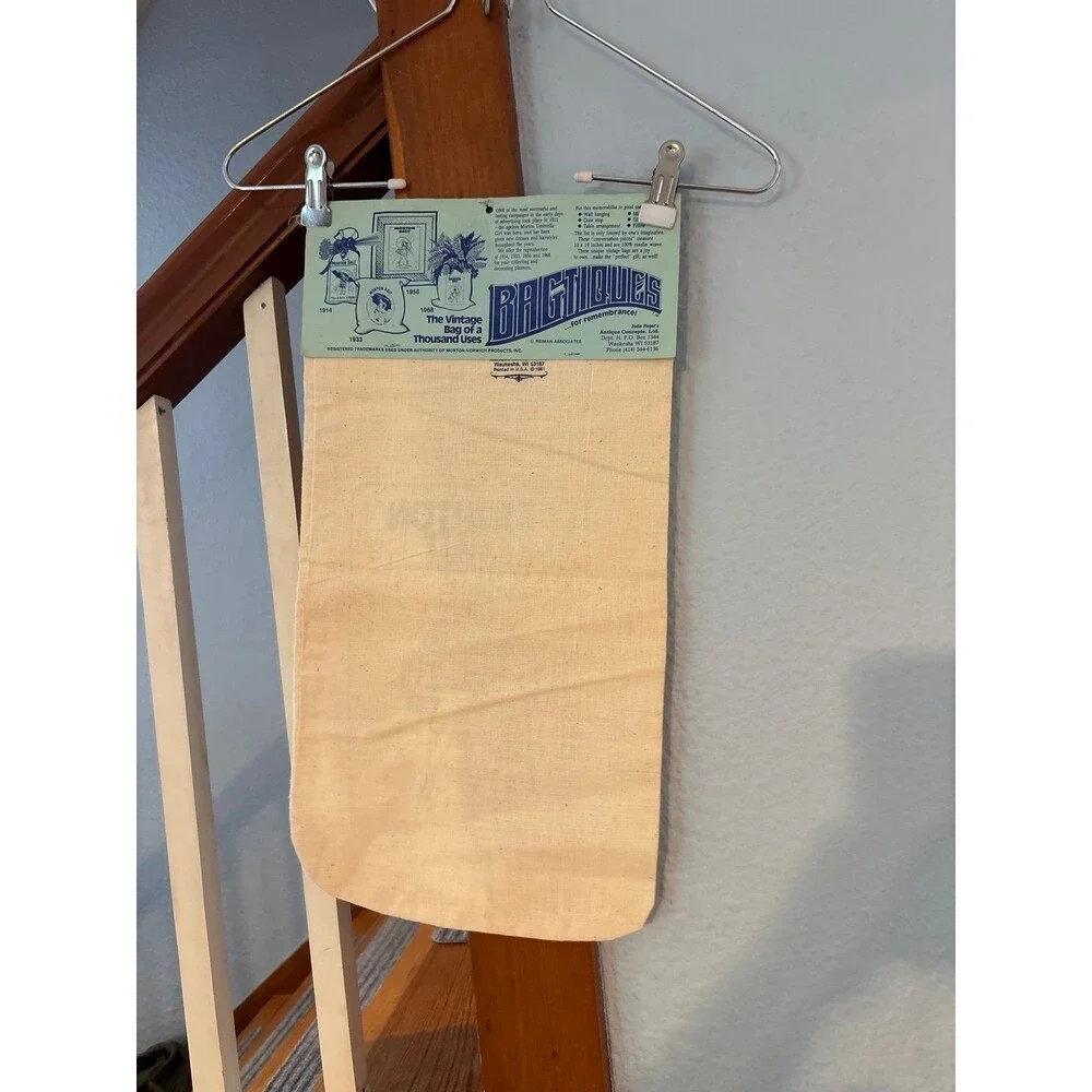 Vintage Morton Salt Umbrella Girl Muslin Bagtiques Bag 1981 NOS Advertising